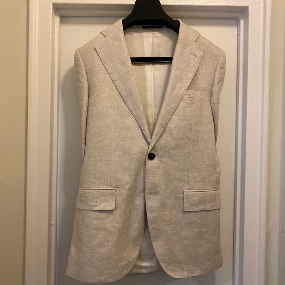 Lazio Light Brown Jacket (pure linen) - Picture 4 of 6